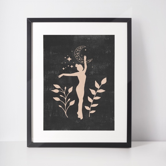 Wall Art Bohemian Woman Silhouette Celestial Print Poster Unframed - Picture 4 of 5